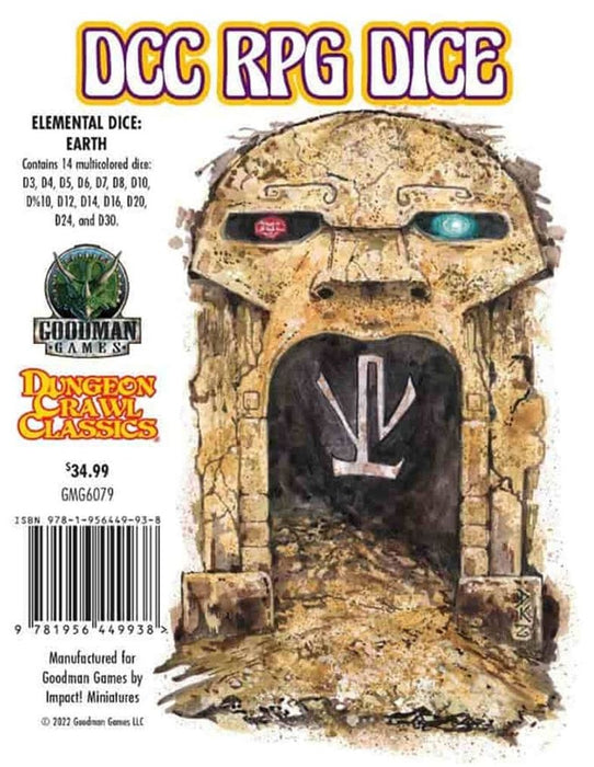 Комплект зарове Goodman Games - Dungeon Crawl Classics RPG: Elemental Dice Set - Earth (14 бр.)