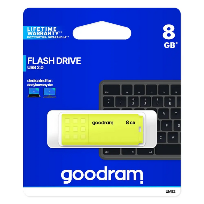 Goodram UME2 USB флашка 8 GB USB Type-A 2.0 Жълта