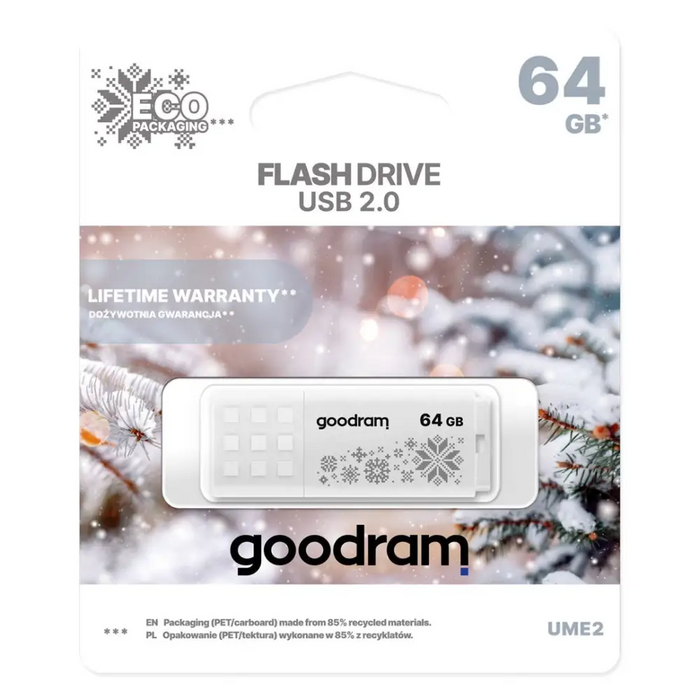 Goodram UME2 Winter USB 64GB Pendrive - бял