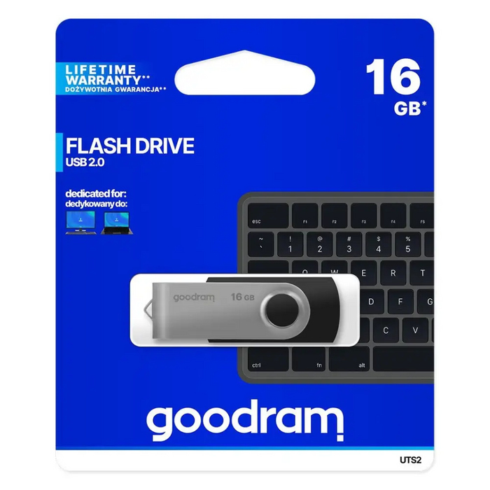 Goodram UTS2 USB флаш устройство 16 GB USB Type-A 2.0 Черно