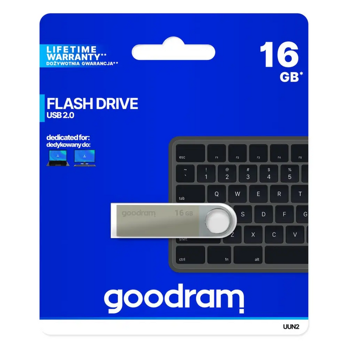 Goodram UUN2 USB флашка 16 GB USB Type-A 2.0 Silver