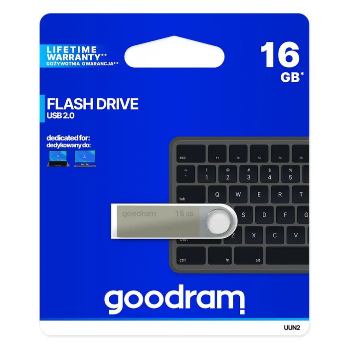 Goodram UUN2 USB флашка 16 GB USB Type-A 2.0 Silver