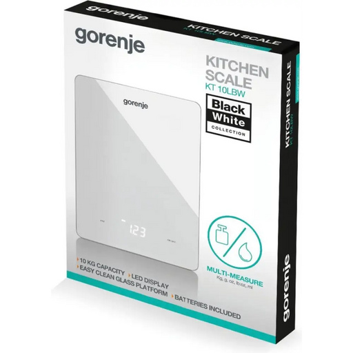 Gorenje KT10LBW Бяла кухненска везна за плот правоъгълна