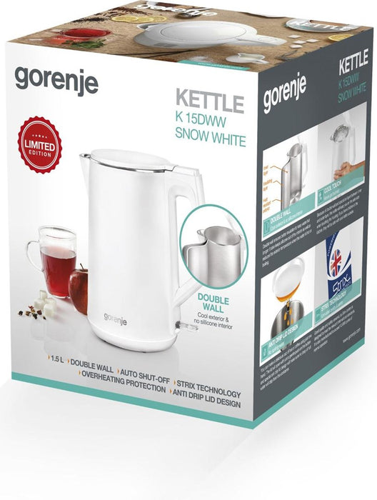 Електрическа кана Gorenje K15DWW 1.5 л 2200 W Бяла