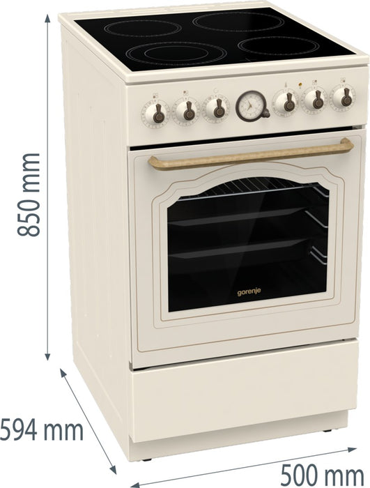 Gorenje GECS5B70CLI Самостоятелна готварска печка Електрическа Керамичен котлон Слонова кост