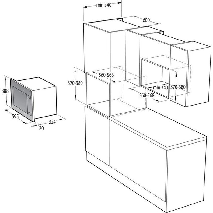Микровълнова за вграждане GORENJE BM201AG1BG
