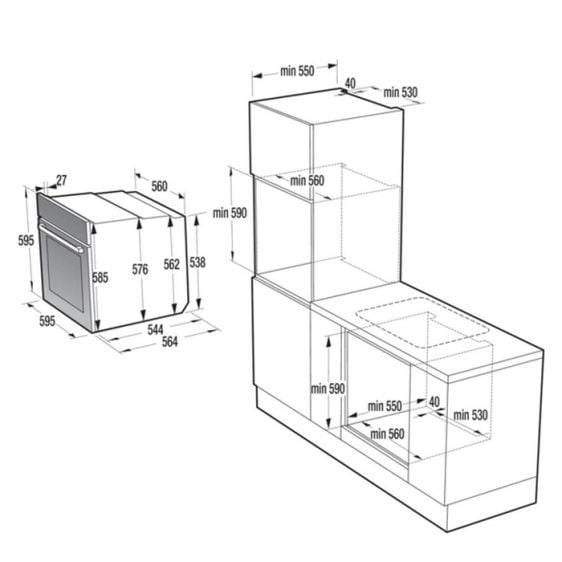 Фурна за вграждане GORENJE BOS6737E06FBG, 77 л, AirFry
