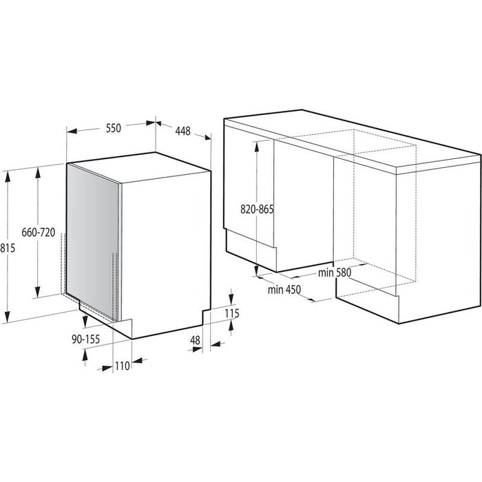 Съдомиялна машина за вграждане Gorenje GV561D10*** , 11 комплекта, 450 Ш, мм, D