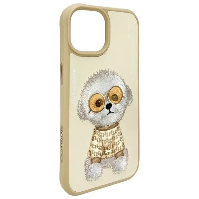 Готин калъф за очила Nimmy за iPhone 15 - бежов