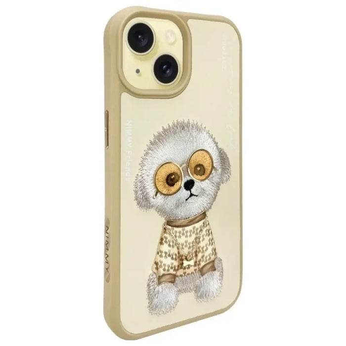 Готин калъф за очила Nimmy за iPhone 15 - бежов