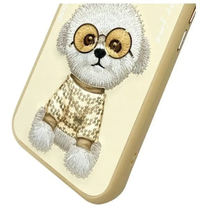 Готин калъф за очила Nimmy за iPhone 15 - бежов