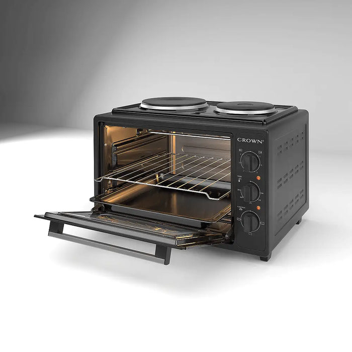 Готварска печка (мини) Crown CMO 355BF 2 ток Черен