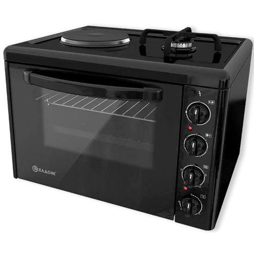 Готварска печка мини Елдом 213VFEN NEW 1 ток 1 газ Черен