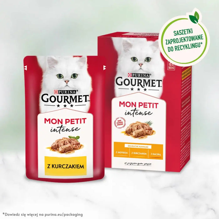 GOURMET Mon Petit Poultry Mix - мокра храна за котки - 6 х