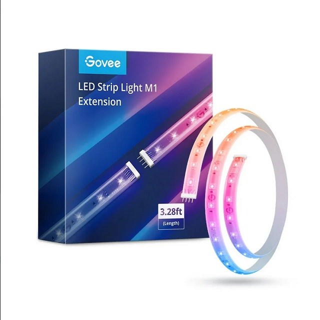 GOVEE H100E УДЪЛЖИТЕЛ ЗА LED ЛЕНТА 1M, RGBIC+, СЪВМЕСТИМ С МАТЕРИАЛИ