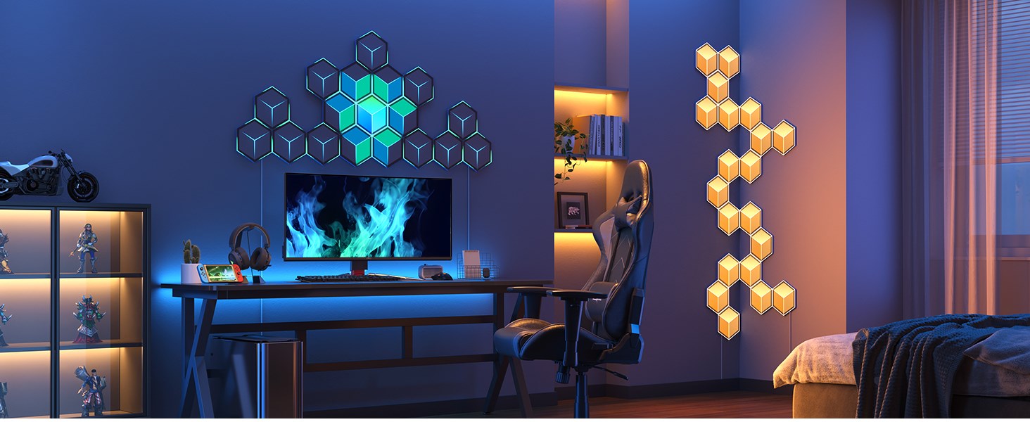Govee H606A Glide шестоъгълни светлинни панели Ultra 7-пакет | LED осветление | RGBIC, 2.4 GHz Wi-Fi, Bluetooth