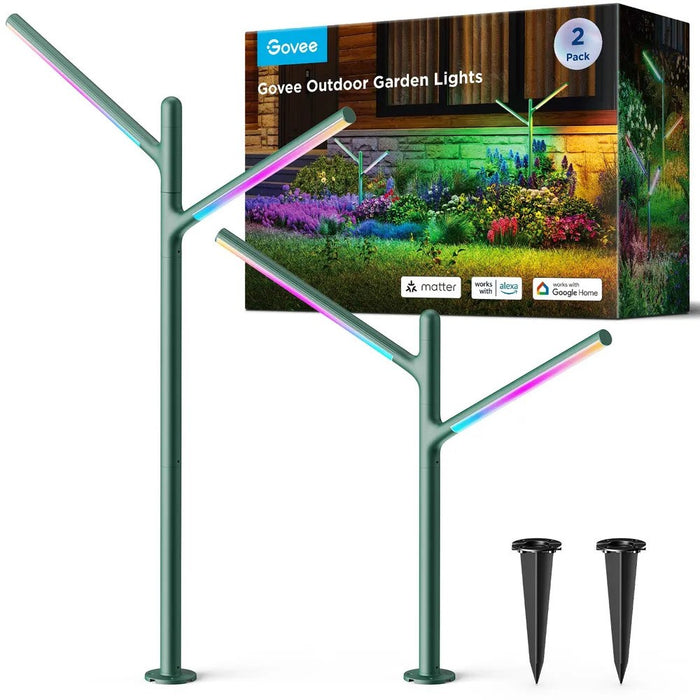 Govee H7086 RGBICWW LED градински лампи | RGBWW, 1100 lm, 2.4 GHz Wi-Fi + Bluetooth, IP66
