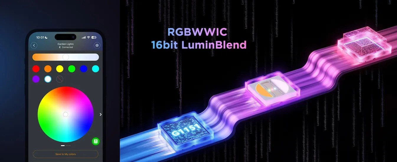 Govee H7086 RGBICWW LED градински лампи | RGBWW, 1100 lm, 2.4 GHz Wi-Fi + Bluetooth, IP66