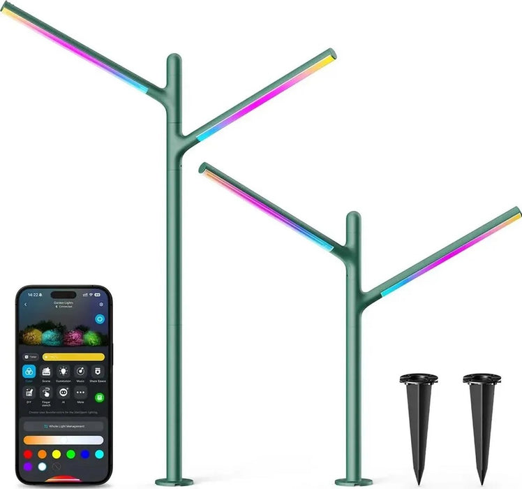 Govee H7086 RGBICWW LED градински лампи | RGBWW, 1100 lm, 2.4 GHz Wi-Fi + Bluetooth, IP66