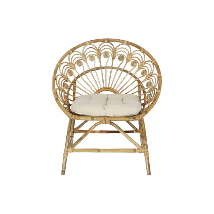 Градинско кресло DKD Home Decor Бял Кафяв 75 x 50 x 90 cm