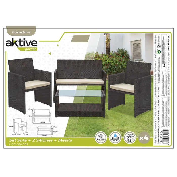 Градински мебели Aktive Черен