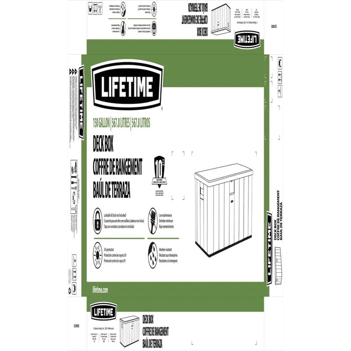 Градински съндък за съхранение Lifetime Кафяв 570 L 150 x