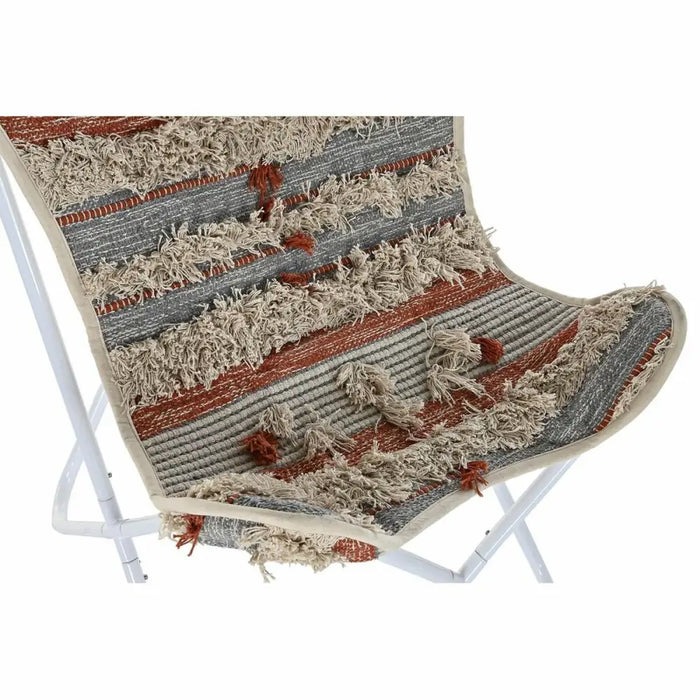 Градинско кресло DKD Home Decor Бял Оранжев Желязо 74 x 65