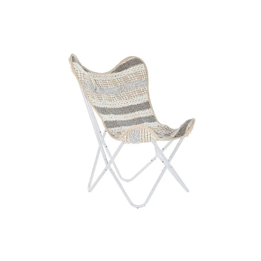 Градинско кресло DKD Home Decor Бял Сив 74 x 65 x 90 cm