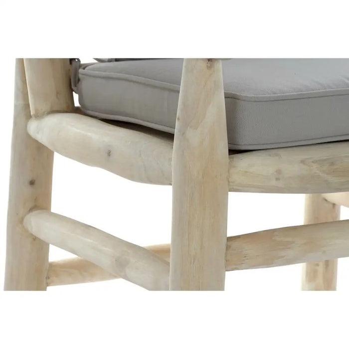 Градинско кресло DKD Home Decor Естествен Светло сив Тик 65