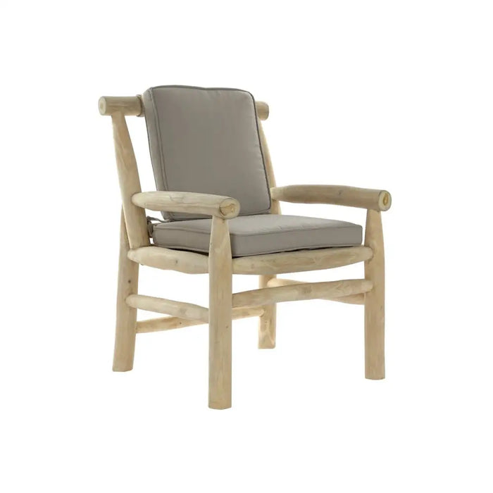 Градинско кресло DKD Home Decor Естествен Светло сив Тик 65