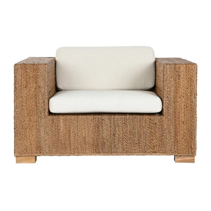 Градинско кресло Home ESPRIT Бял Естествен 117 x 92 x 65 cm