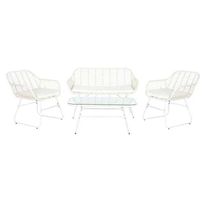 Градински мебели DKD Home Decor Бял 124 x 74 x 84 cm (4
