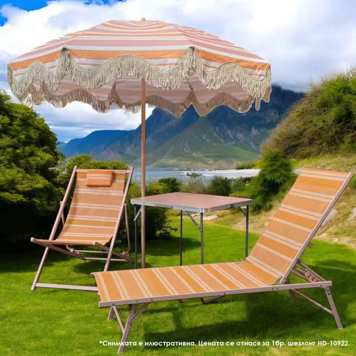 ГРАДИНСКИ ШЕЗЛОНГ 180Х56Х89CM 5 ПОЗИЦИОНЕН UCAMP HD 10922
