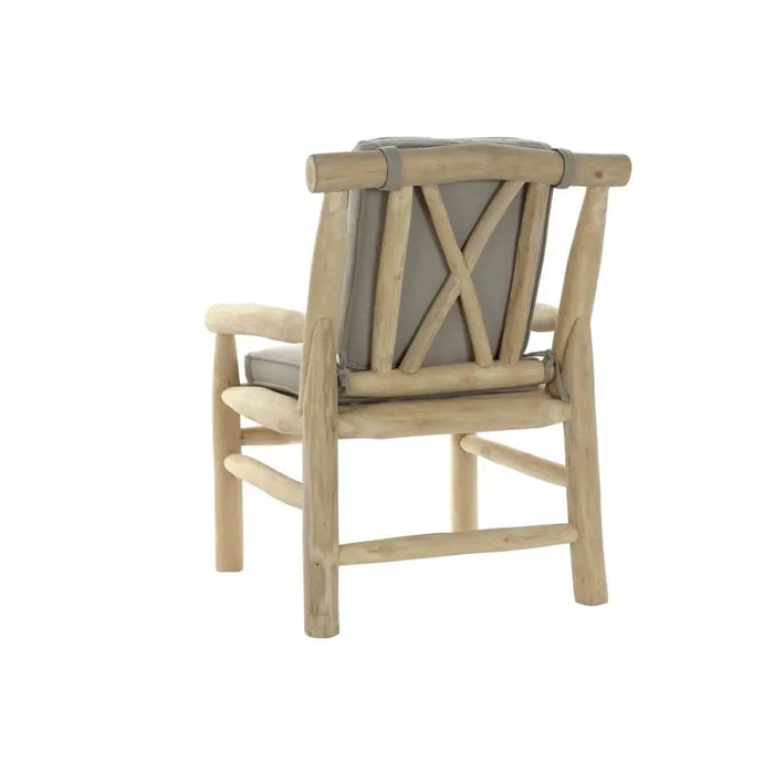 Градинско кресло DKD Home Decor Естествен Светло сив Тик 65