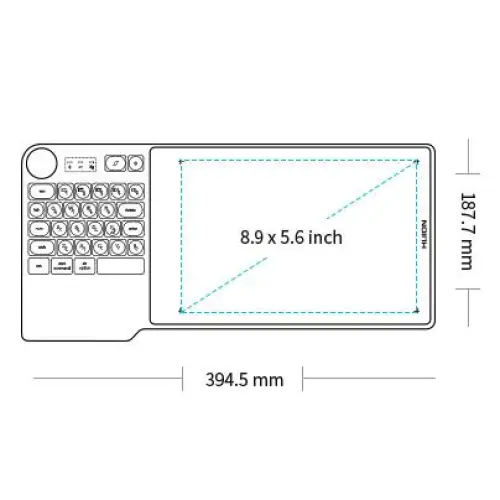 Графичен таблет HUION Inspiroy Keydial KD200