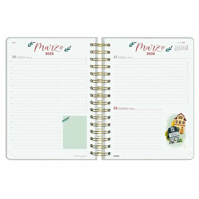 График Finocam THE FLOWER JOURNAL A5 15,5 x 21,2 cm Зелен