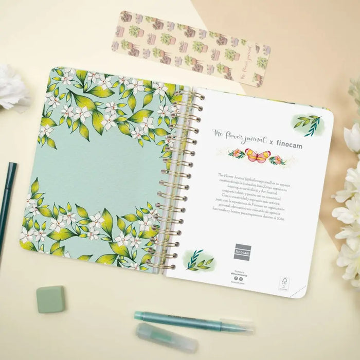 График Finocam THE FLOWER JOURNAL A5 15,5 x 21,2 cm Зелен