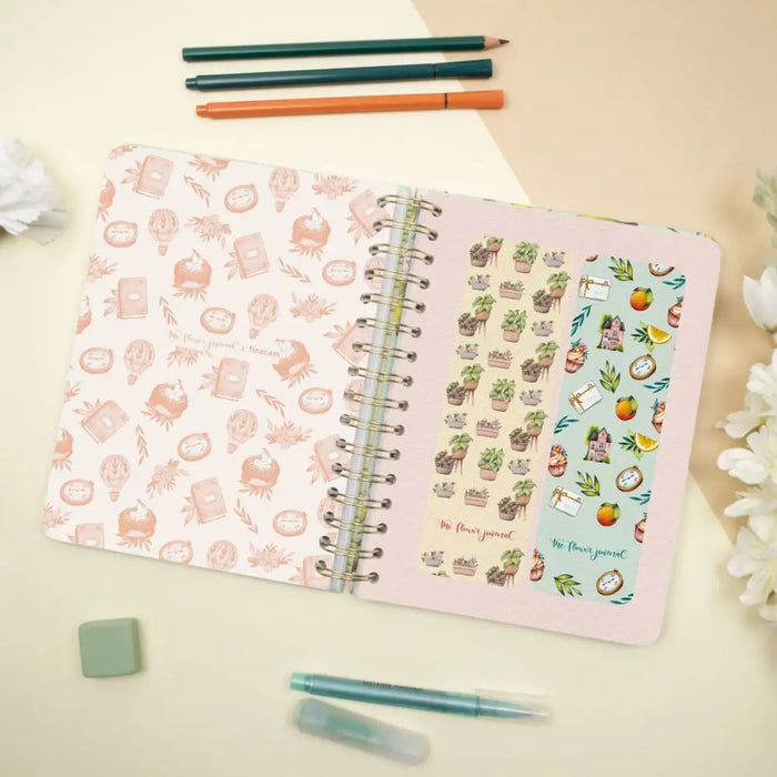 График Finocam THE FLOWER JOURNAL A5 15,5 x 21,2 cm Зелен
