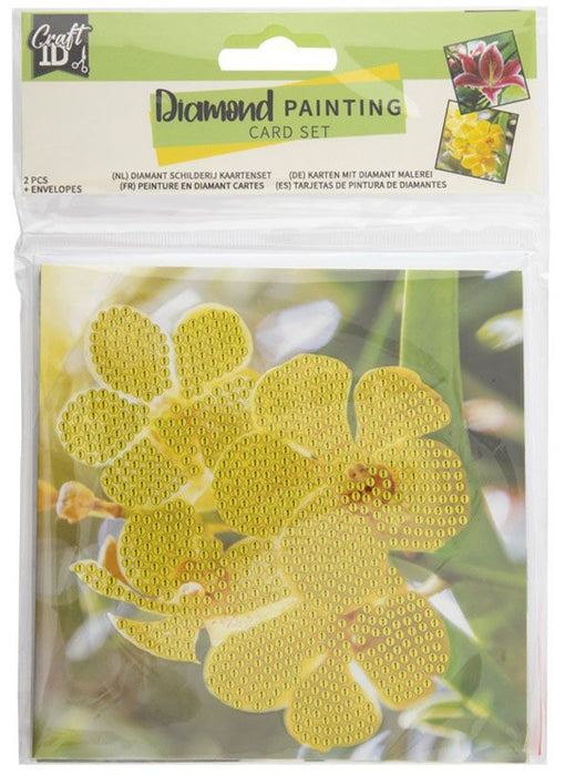 Карти за рисуване с мъниста Grafix - Цветя, 2 броя, 13 х 13 cm