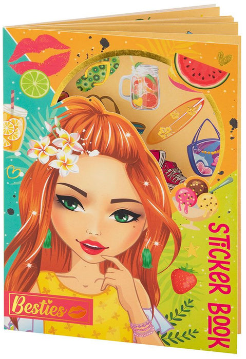 Книжка със стикери Grafix - А5, 8 листа, оранжева