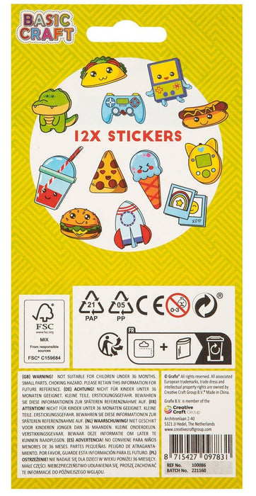 Стикери с храна и игри Grafix - 12 броя
