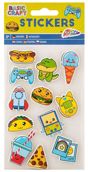 Стикери с храна и игри Grafix - 12 броя