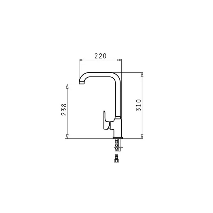 Гранитно сив бетонов смесител PYRAMIS SILVIO DUO