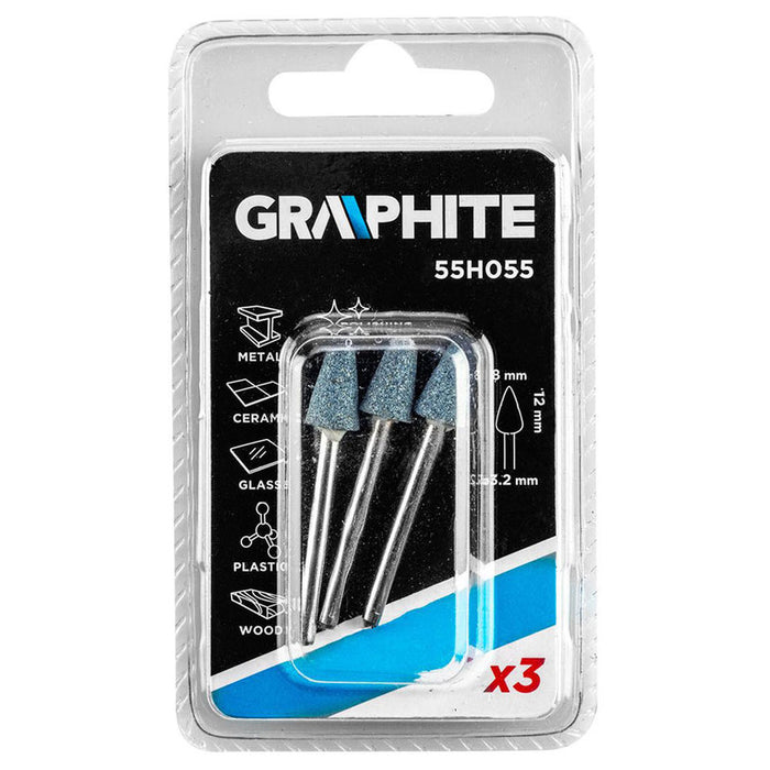 КОМПЛЕКТ ШЛАЙФГРИФЕР 8X12 MM 3 БРОЯ GRAPHITE 55H055