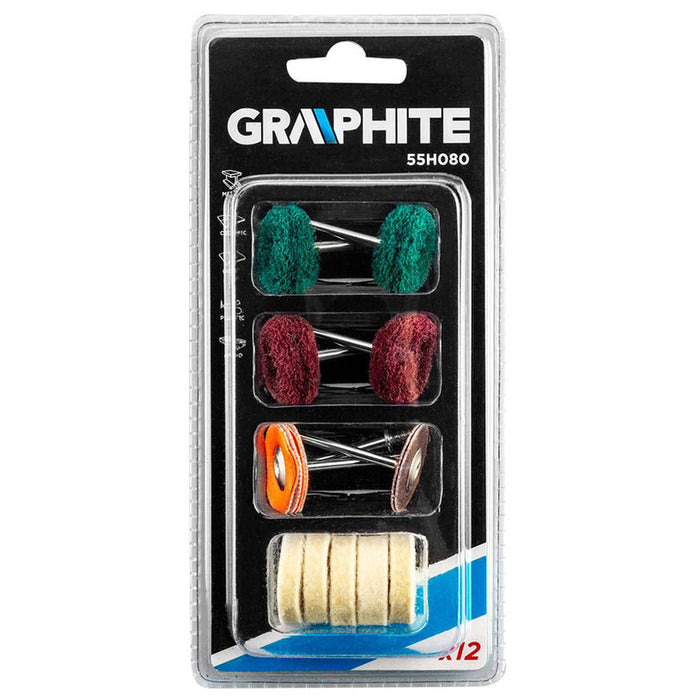 КОМПЛЕКТ ЗА ПОЛИРАНЕ И ПОЧИСТВАНЕ 12 БРОЯ GRAPHITE 55H080