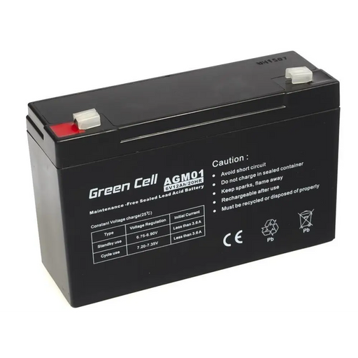 Green Cell AGM батерия 6V 12Ah 12.000 mAh запечатана