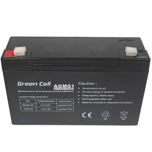 Green Cell AGM батерия 6V 12Ah 12.000 mAh запечатана