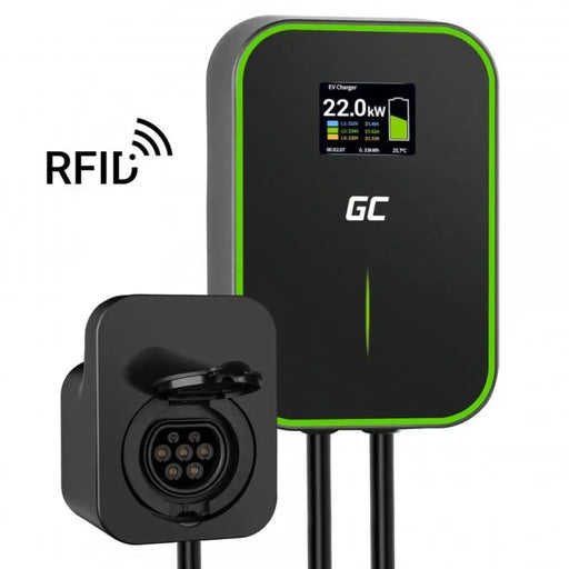 GREEN CELL WALLBOX EV POWERBOX 22KW С ГНЕЗДО И RFID
