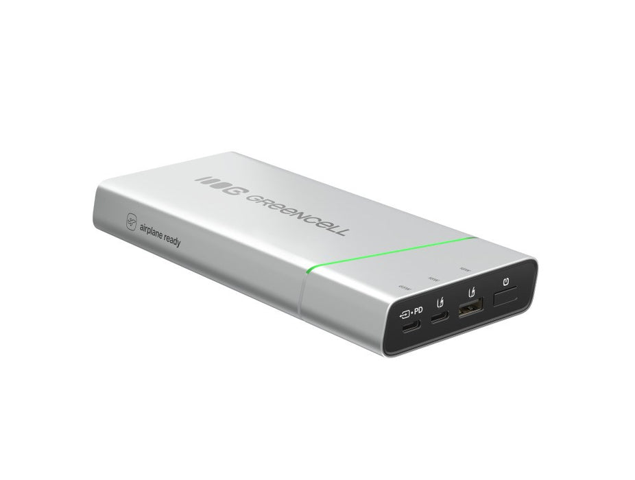 Green Cell PBPLGC20P външна батерия Литиево-йонна (Li-Ion) 20800 mAh Алуминий, Черен, Зелен, Светлосив, Сребрист