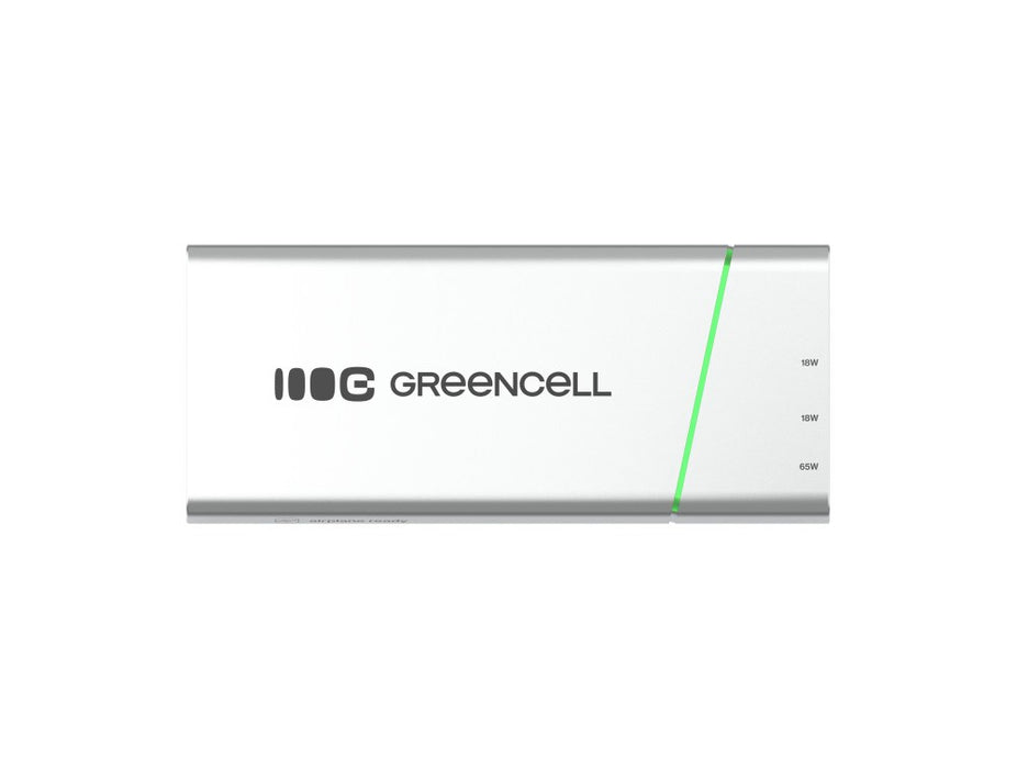 Green Cell PBPLGC20P външна батерия Литиево-йонна (Li-Ion) 20800 mAh Алуминий, Черен, Зелен, Светлосив, Сребрист